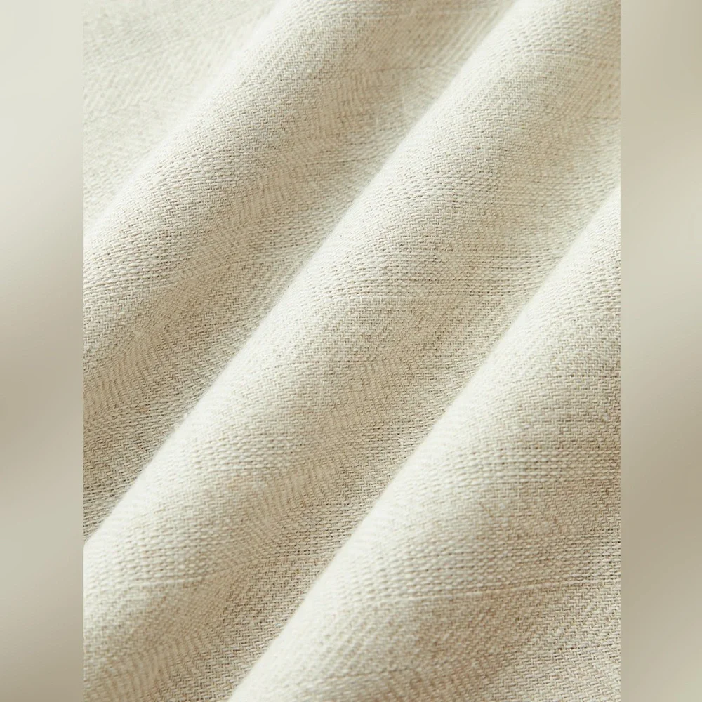 145 Linen Blend Cropped Blouse with Cross Wrap Detail - Picture 4 of 4